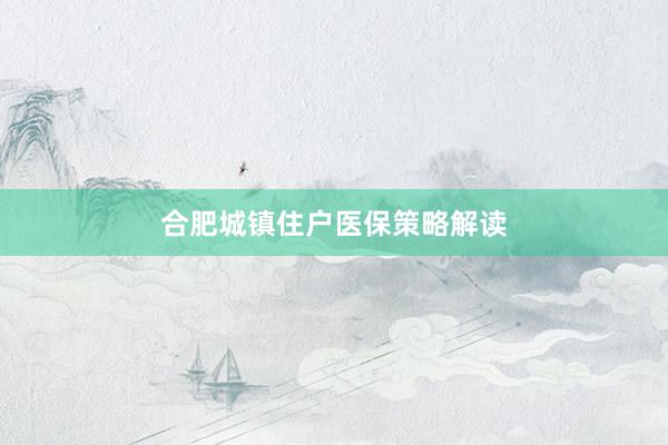 合肥城镇住户医保策略解读